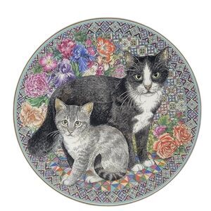 Vintage Royal Worcester Schilling & Sixpence Purrfect Friends Sue Sculland GUC
